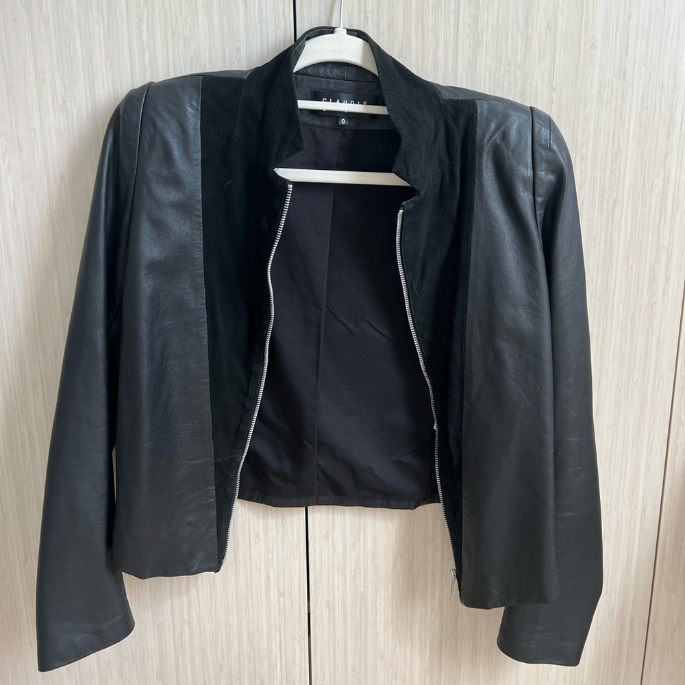 Claudie Pierlot black leather jacket